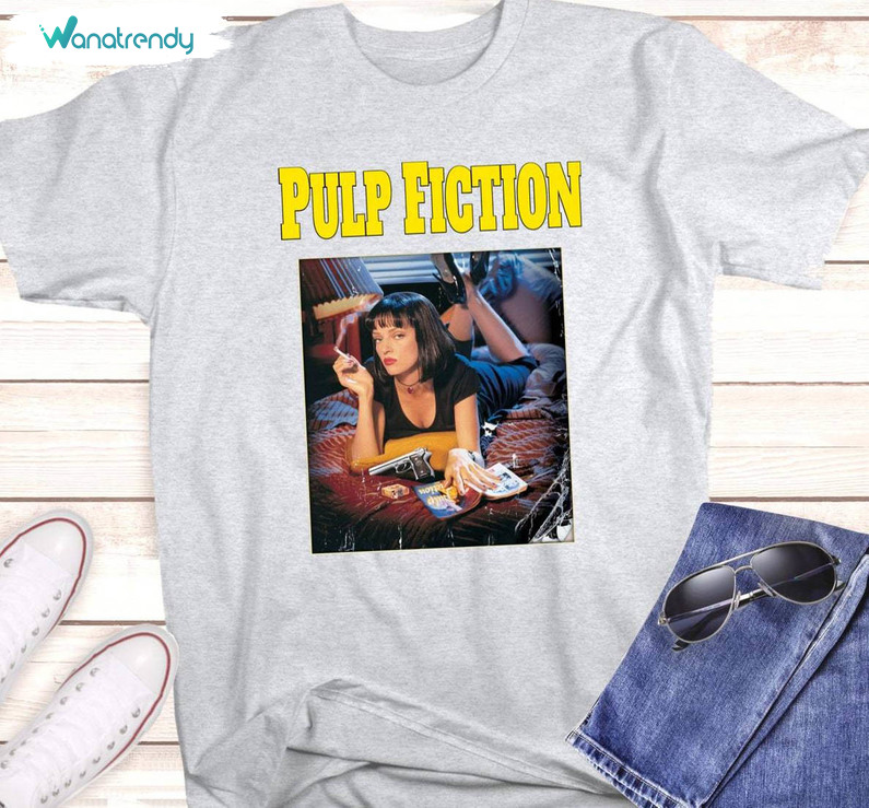 Vintage Poster Pulp Fiction T Shirt , Creative Pulp Fiction Shirt Long Sleeve
