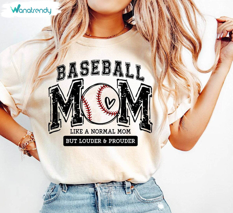 Trendy Like A Normal Mom Unisex Hoodie, Baseball Mom Sweatshirt Long Sleeve