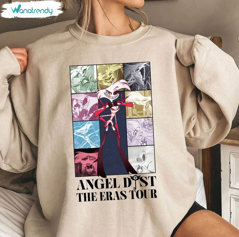 Angel Dust Eras Tour Shirt, Angel Dust Hazbin Hotel Short Sleeve Sweater