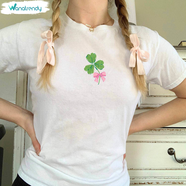 Cute Shamrock Shirt, Irish Girl Short Sleeve Tee Tops
