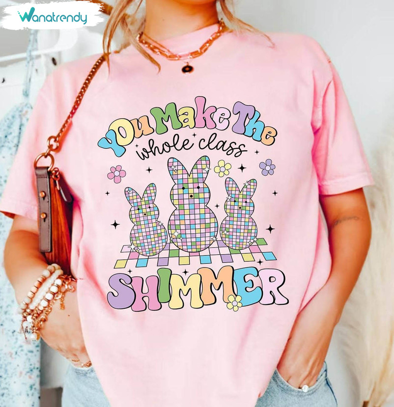 Teacher Easter Shirt, You Make The Whole Class Shimmer Cute Crewneck Sweatshirt Tee Tops