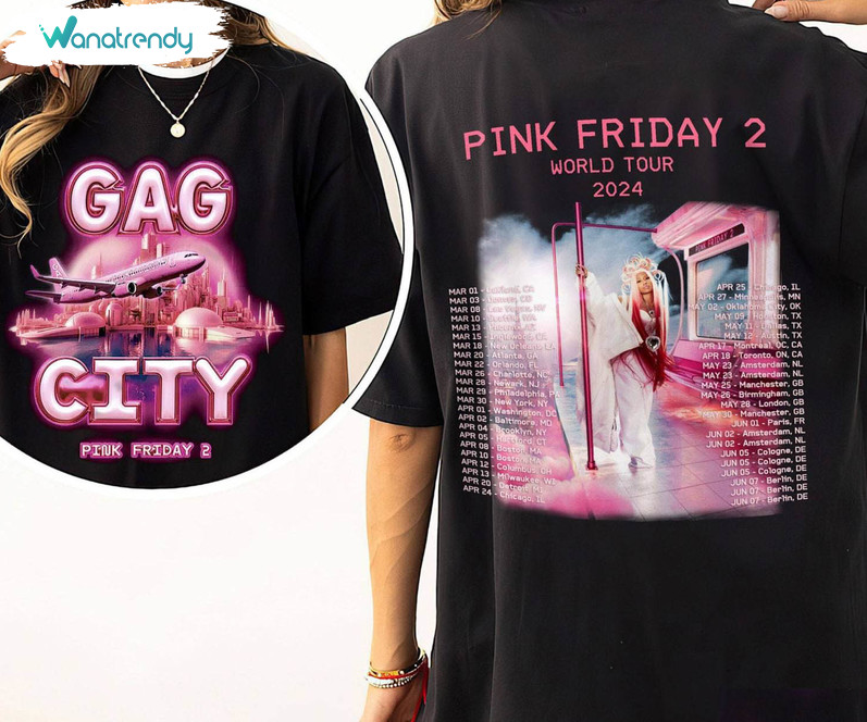 Nicki Minaj Pink Friday 2 Tour Shirt, Nicki Minaj World Tour Short Sleeve Long Sleeve