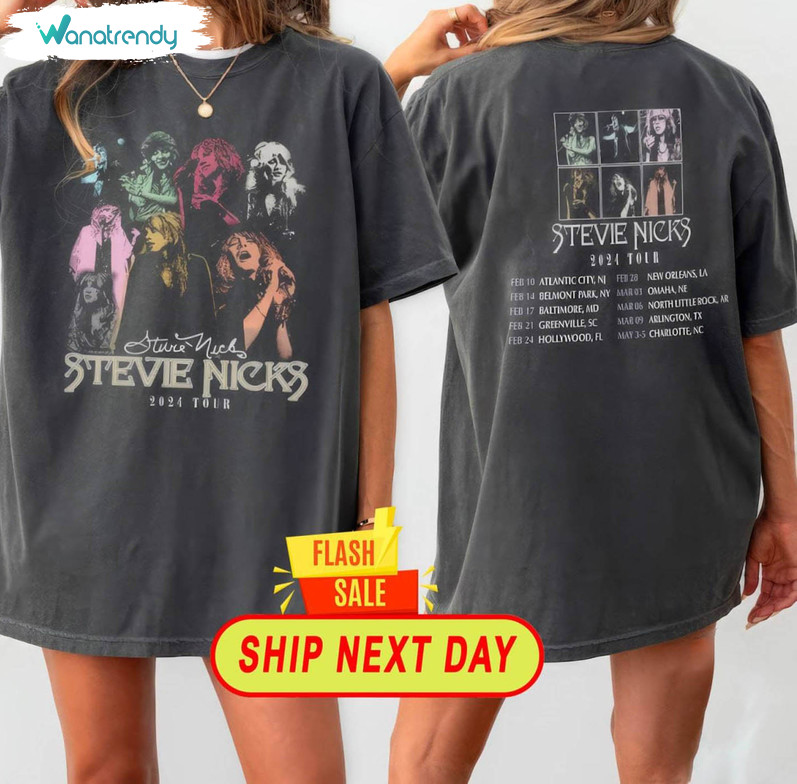 2024 Stevie Nicks Live In Concert Shirt, Stevie Nicks 2024 Unisex T Shirt Crewneck Sweatshirt