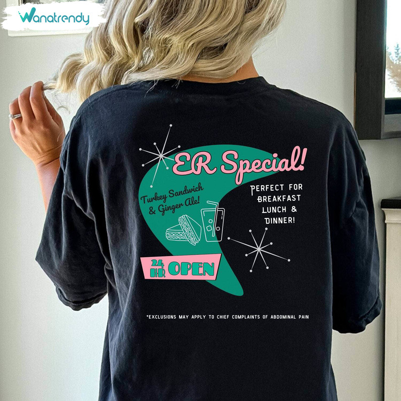 Emergency Room Diner Nursing Shirt, Medical Joke Unisex Hoodie Crewneck Sweatshirt