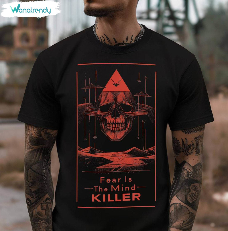 Trendy Mind Killer Skull Sweatshirt , Creative Fear Is The Mindkiller Shirt Crewneck
