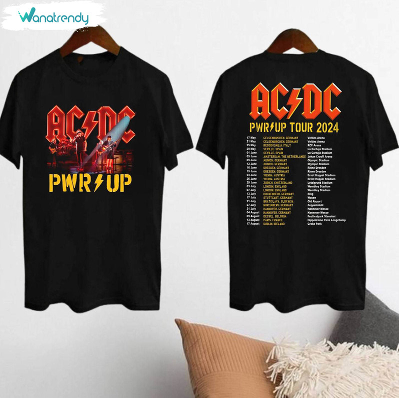 Creative 2024 Acdc Pwr Up World Tour T Shirt, Comfort Acdc Band Shirt Long Sleeve