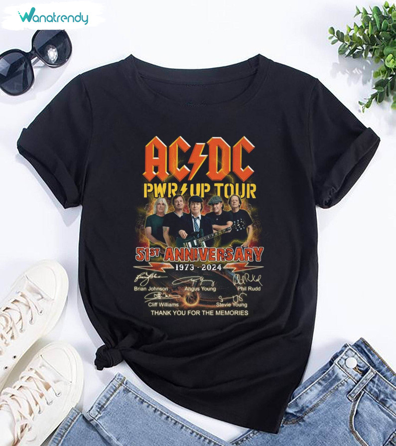 Acdc Band 51 Years Signatures T Shirt, Awesome Acdc Band Shirt Sweater