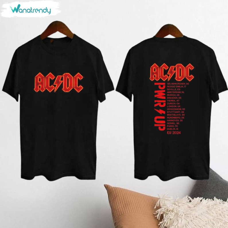 Unique Rock Band Acdc Pwr Up Tour 2024 T Shirt, Acdc Band Shirt Long Sleeve