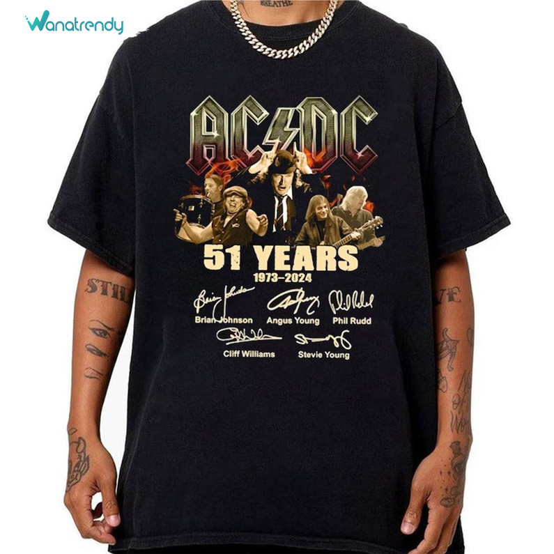 Limited Acdc Band Shirt, Signature Acdc Rock Band Short Sleeve Long Sleeve