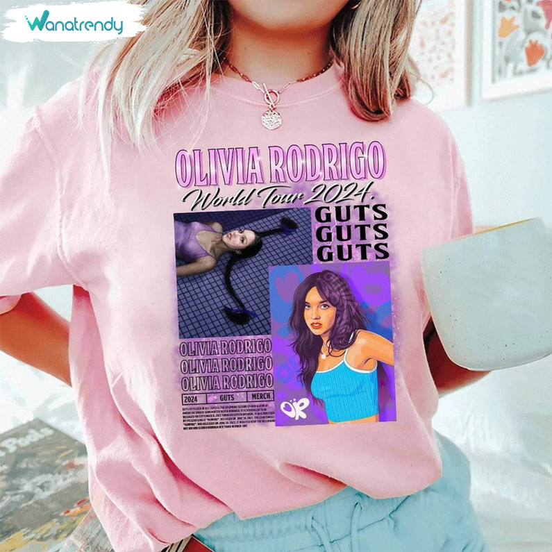Olivia Rodrigo The Guts World Tour 2024 Trendy Tee Tops Hoodie