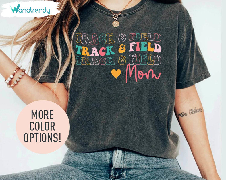 Trendy Track And Field Mom Shirt, Must Have Mother's Day Crewneck Long Sleeve
