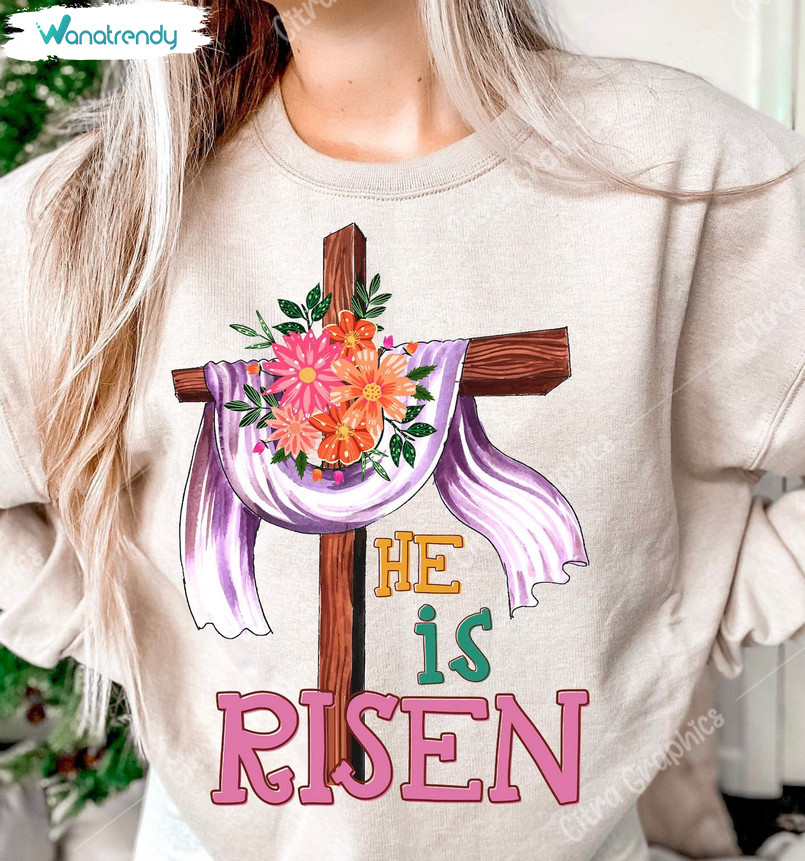 He Is Risen Easter Shirt, Easter Bunny Spring Long Sleeve T-Shirt