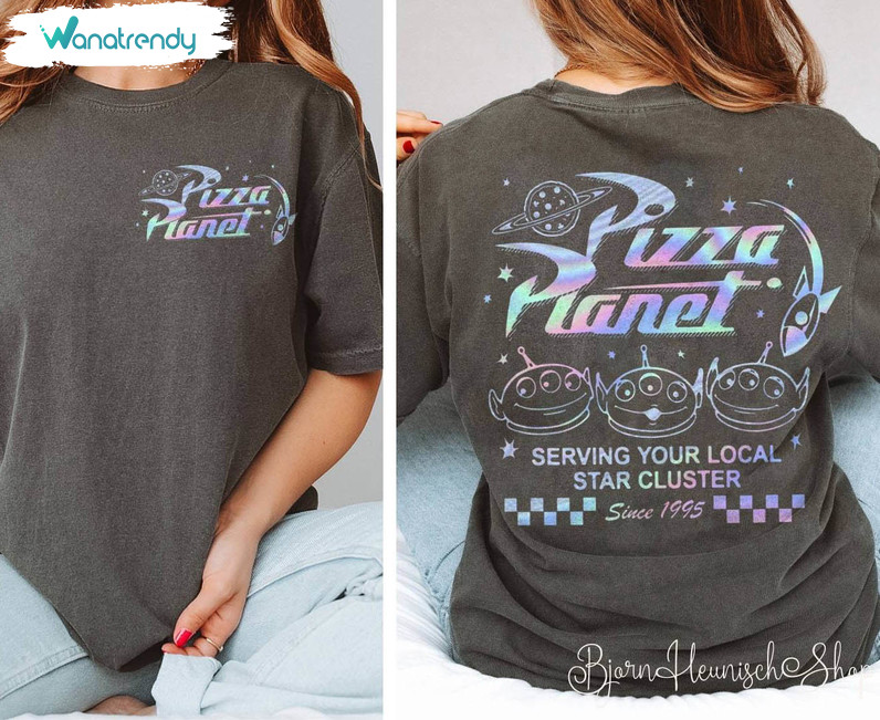 Vintage Pizza Planet Shirt, Toy Story Alien Short Sleeve Sweater