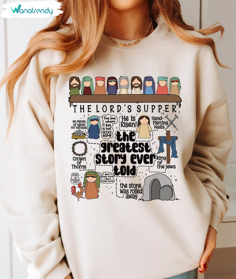 Easter Story Shirt, On The Third Day He Rose Christian Easter Tee Tops Hoodie