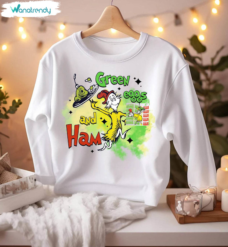 Green Eggs And Ham Shirt, Dr Suess Day Cat In The Hat Sweater Hoodie