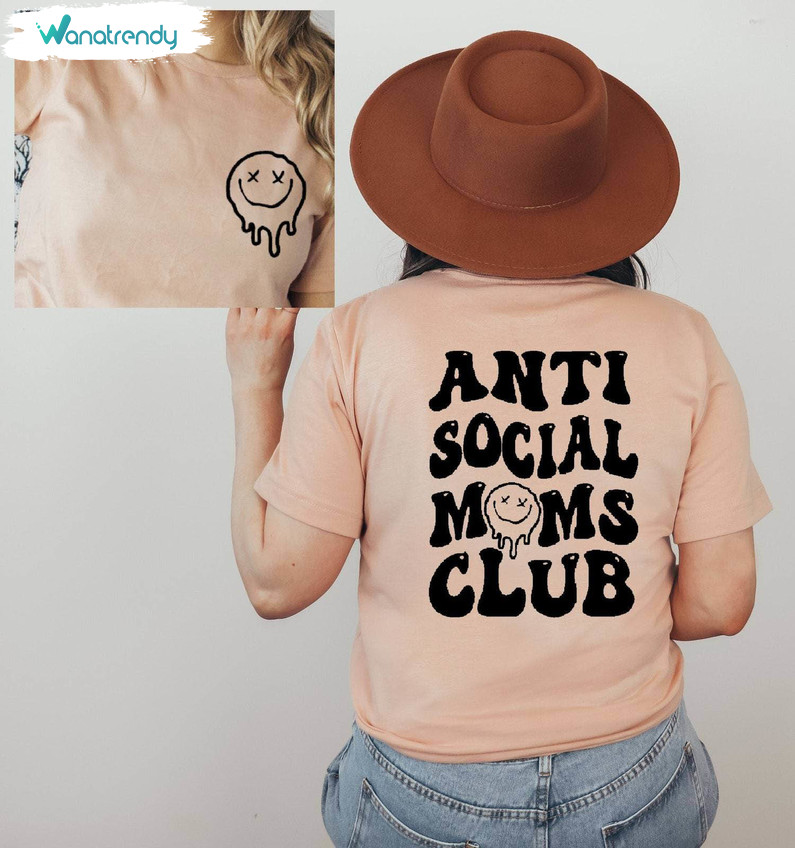 Retro Anti Social Moms Club Shirt, Mama Hoodie Tee Tops