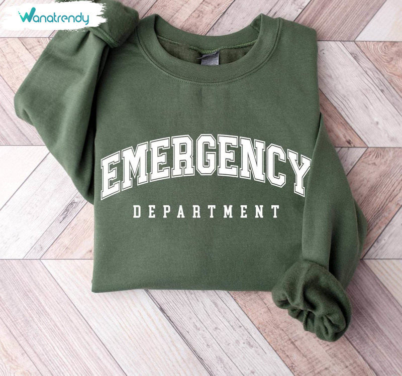 Retro Emergency Department Crewneck Sweatshirt, Er Nurse Hoodie Long Sleeve