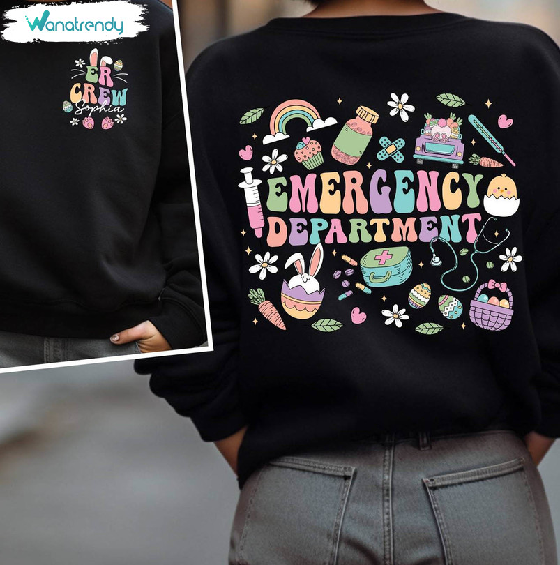 Groovy Emergency Department Sweatshirt, Hospital Crewneck Sweatshirt