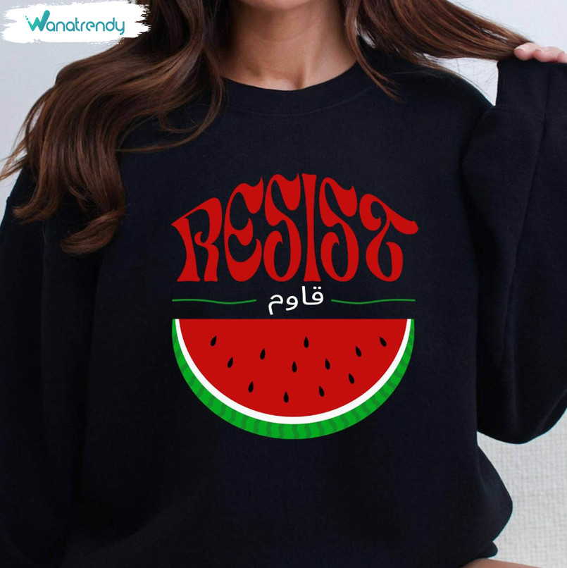 Watermelon Resist Sweatshirt, Abolition And The Liberation Of Palestin Long Sleeve Sweater