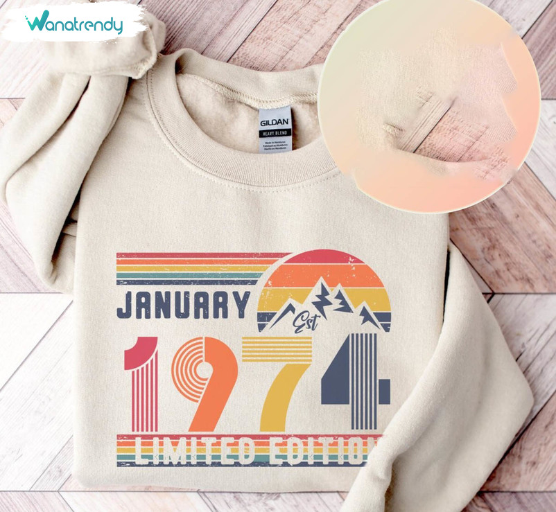 1974 Birthday Sweatshirt , 1974 Birthday Year Number Short Sleeve Tee Tops