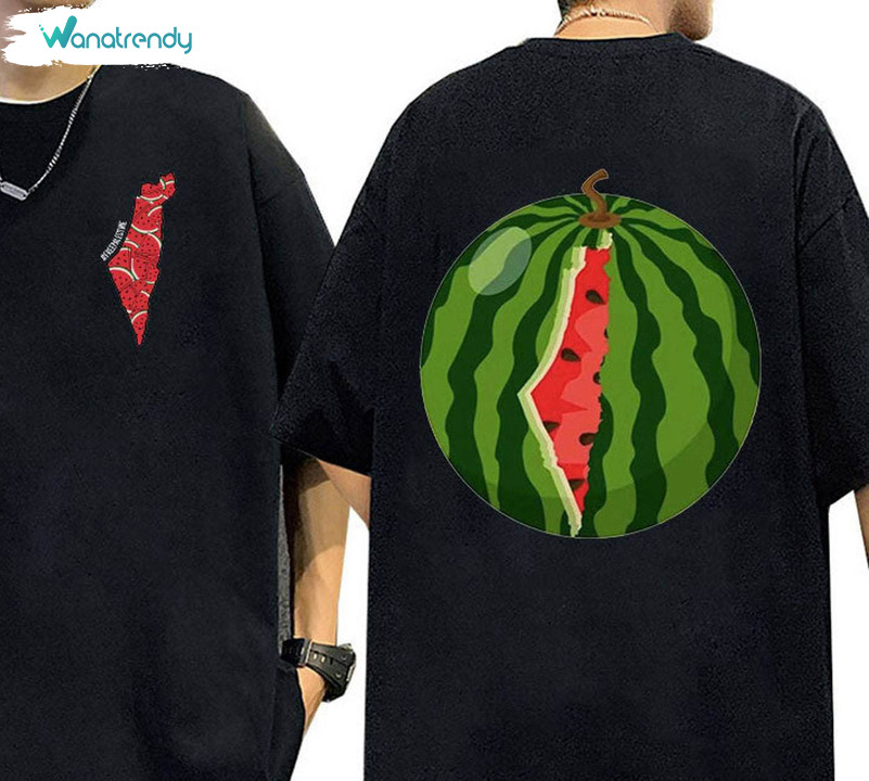 Palestine Vibes Watermelon Shirt, Refresh Your Style Unisex Hoodie Long Sleeve