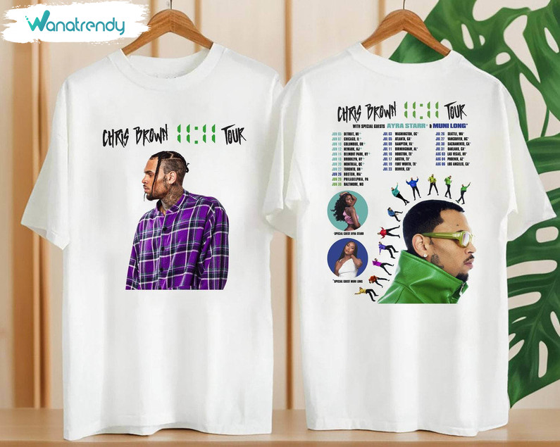 Graphic Chris Brown 11 11 Shirt, Chris Brown Concert Tee Tops Sweater