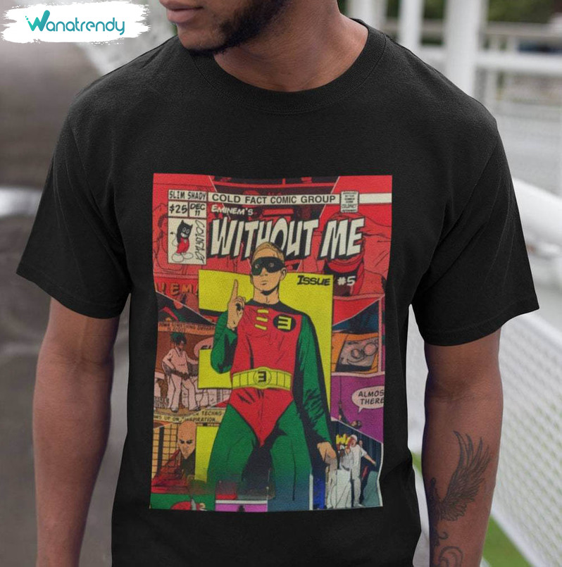 Eminem Funny Comic Book Shirt, Funny Rapper Crewneck Sweatshirt Tee Tops