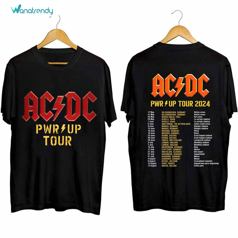 Acdc Pwr Up World Tour 2024 Shirt, Rock Band Acdc Crewneck Sweatshirt Tee Tops