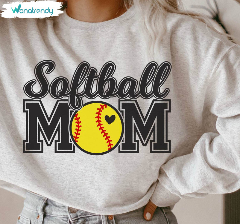 Softball Mom Trendy Shirt, Sports Mom Game Day Tee Tops T-Shirt