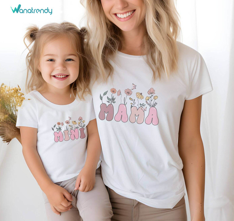Flowers Mama And Mini Shirt, Mothers Day Funny Tee Tops Hoodie
