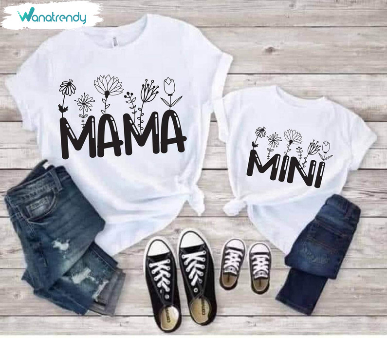 Mama And Mini Retro Shirt, Mom Life Crewneck Sweatshirt Tee Tops