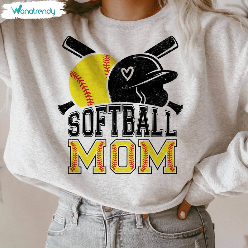 Softball Mom Trendy Shirt, Softball Vibes Crewneck Sweatshirt Sweater
