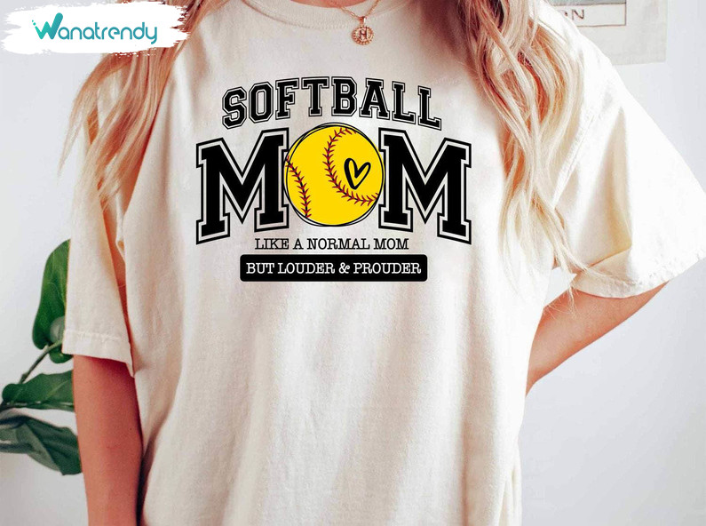 Softball Mom Shirt, Loud And Proud Softball Mom Short Sleeve Tee Tops