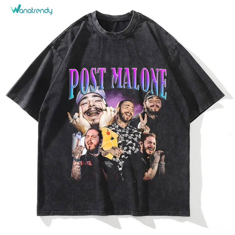 Retro Malone Trendy Shirt, Music Tour Crewneck Sweatshirt Tee Tops