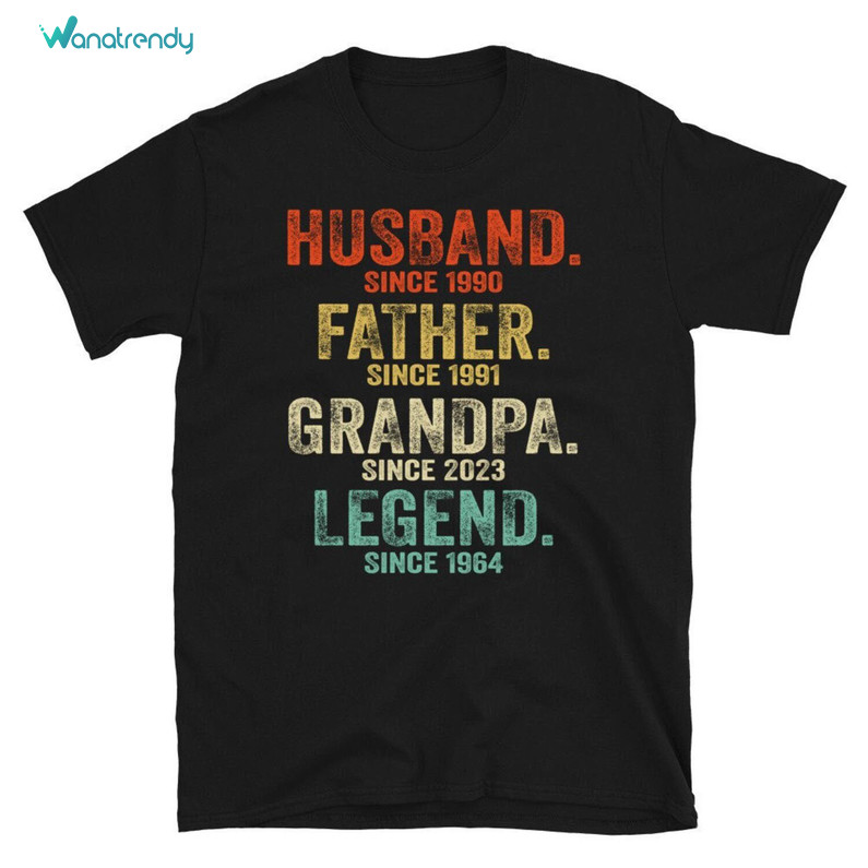 Husband Father Grandpa Legend Shirt, Grandfather Custom Crewneck Sweatshirt Sweater