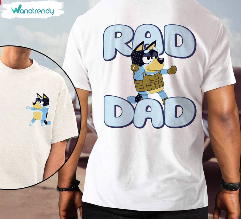 Bluey Bingo Family Shirt, Bluey Bandit Rad Dad Long Sleeve Sweater