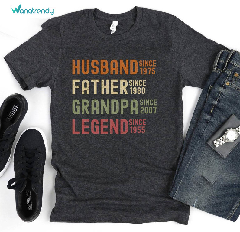Husband Father Grandpa Legend Shirt, Father's Day Vintage Crewneck Sweatshirt Sweater