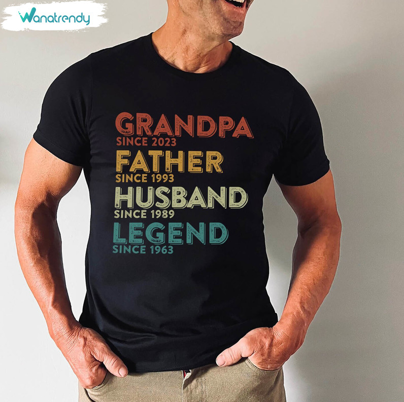 Personalized Grandpa Trendy Shirt, Grandpa Father Husband Legend Crewneck Sweatshirt Sweater