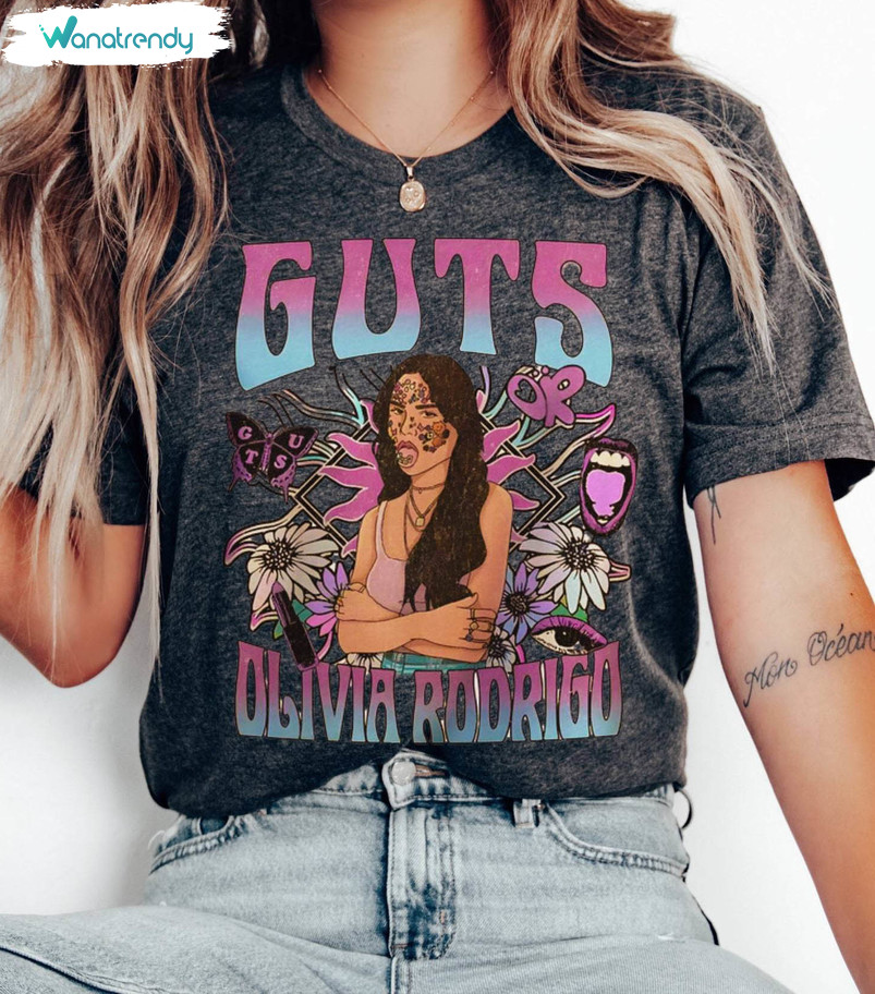 Olivia Guts Tour Shirt, Olivia Rodrigo Guts Tour 2024 Short Sleeve Crewneck Sweatshirt