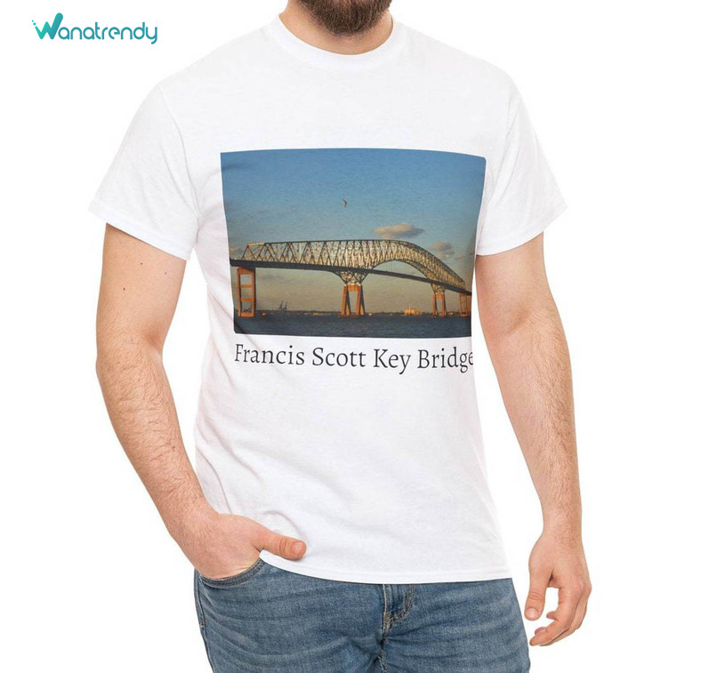 Francis Scott Key Bridge Shirt, Trendy Baltimore Bridge Tee Tops Sweater