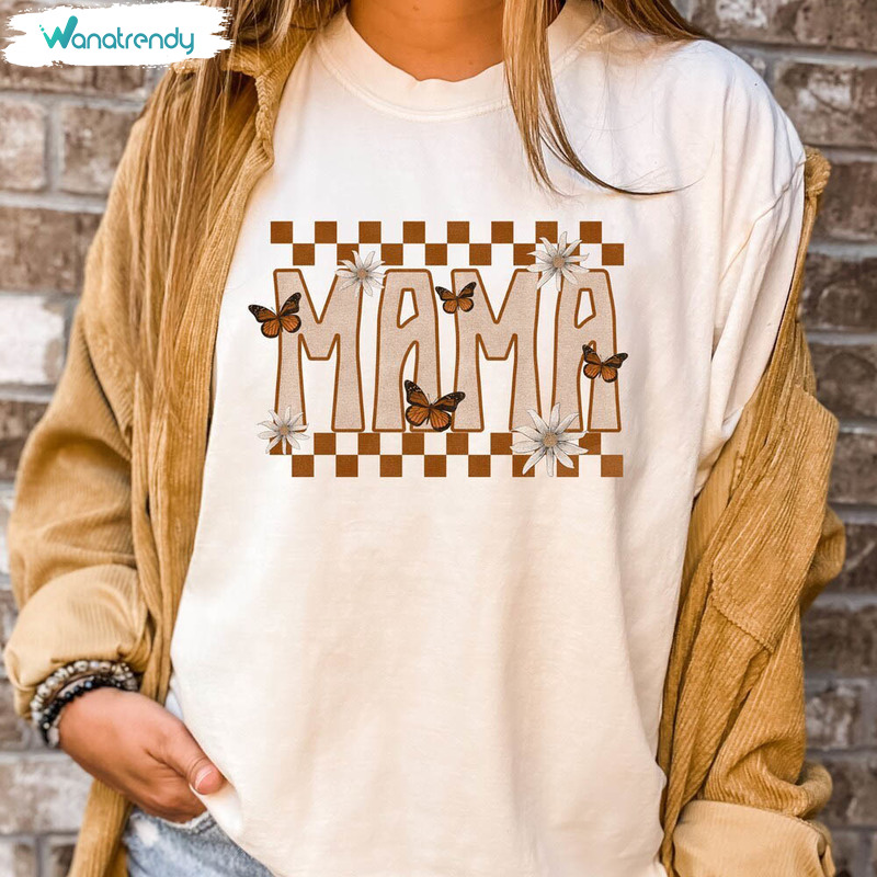 Comfort Checkered Mom Shirt, Mothers Day Short Sleeve Long Sleeve