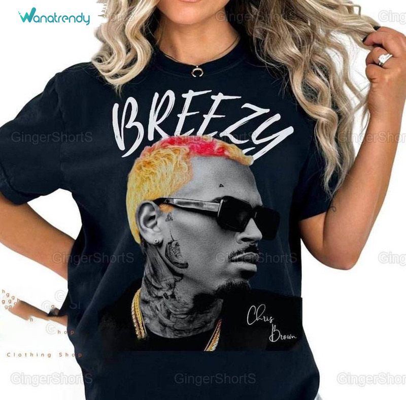 Chris Brown Vinatge Shirt, Chris Brown Breezy Crewneck Sweatshirt Tee Tops