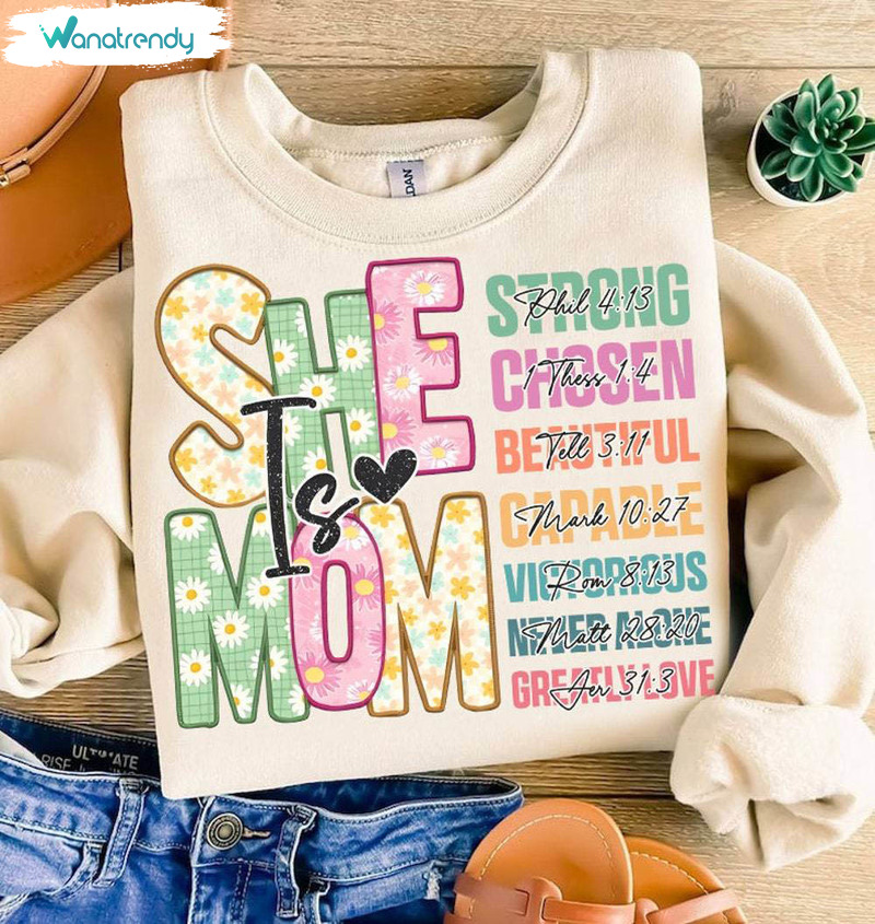 She Is Mom Retro Shirt, Mom Life Funny Unisex Hoodie Crewneck Sweatshirt