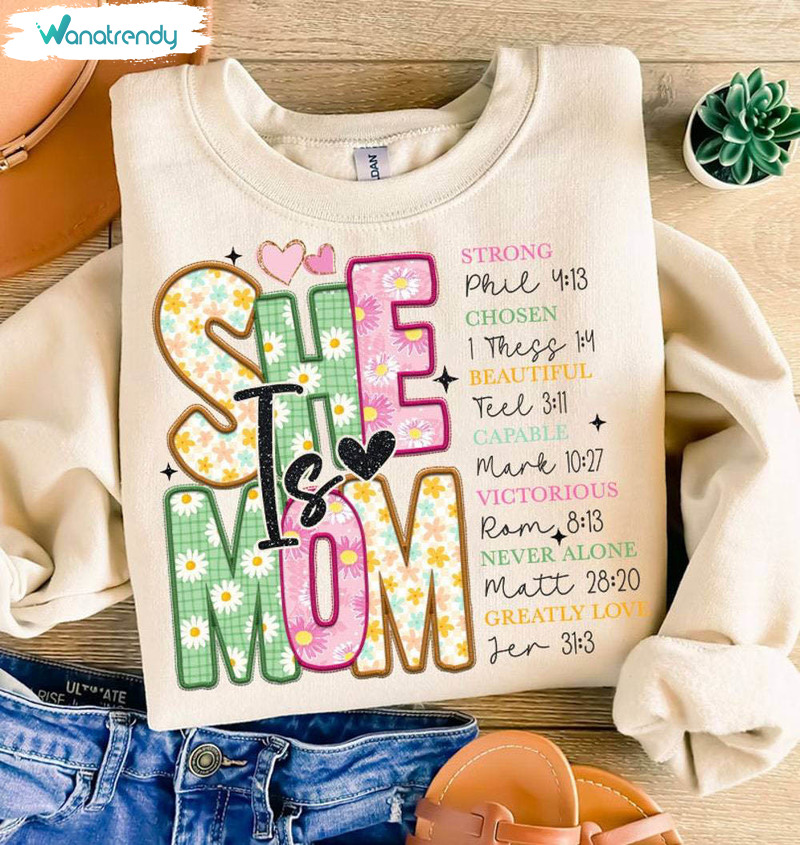 She Is Mom Shirt, Mom Life Funny Unisex Hoodie Crewneck Sweatshirt