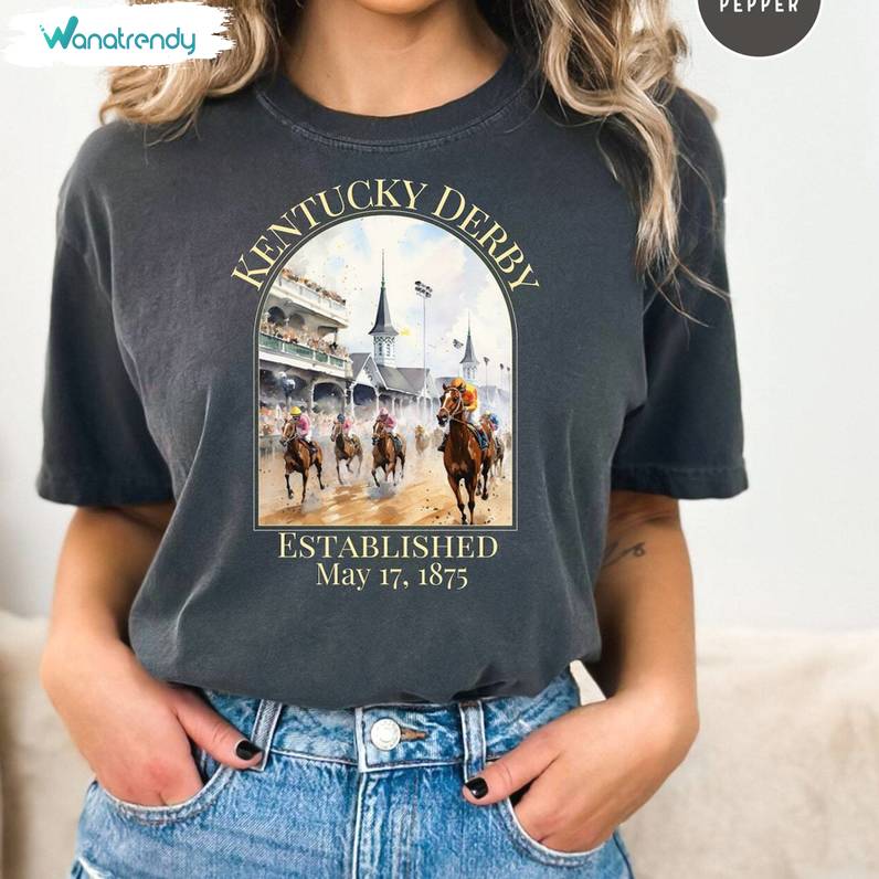 Kentucky Derby Shirt, Kentucky Derby Watercolor Unisex Hoodie Long Sleeve