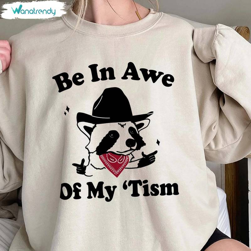 Be In Awe Of My 'tism Shirt, Funny Racoon Sweater T-Shirt