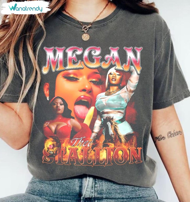 Limited Megan Thee Stallion Shirt, Vintage Megan Thee Stallion Rapper Short Sleeve Long Sleeve