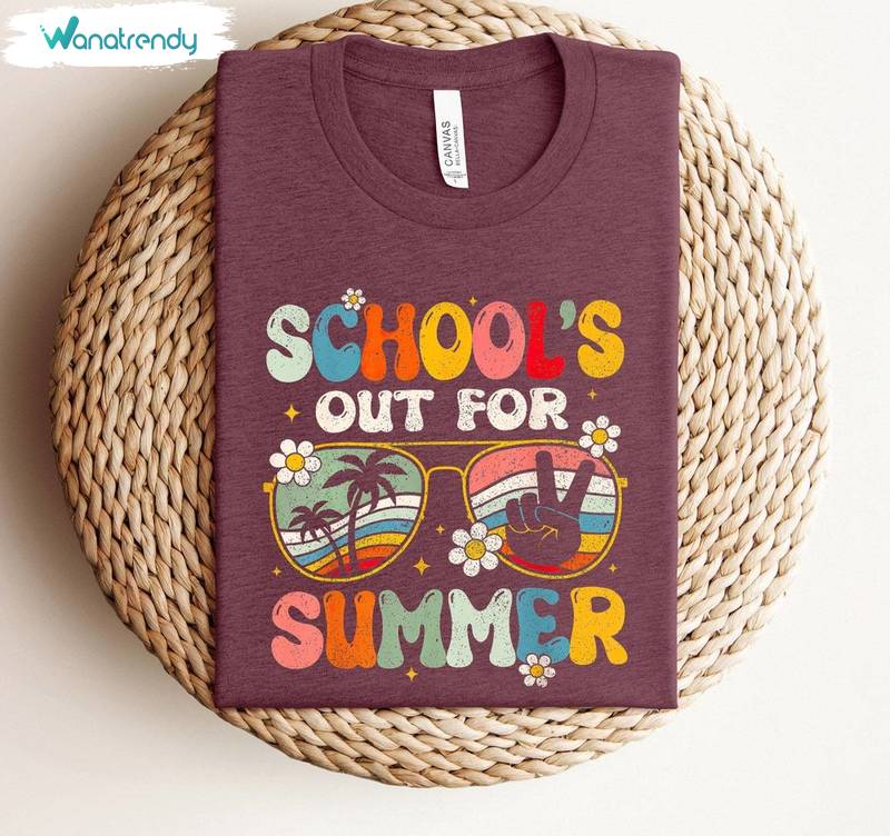 School's Out For Summer Shirt, Summer Holiday Unisex Hoodie Crewneck Sweatshirt
