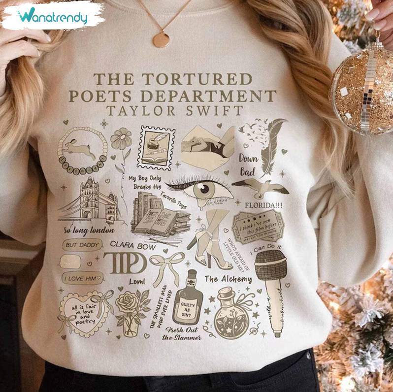 Retro The Tortured Poet Department Tracklist Shirt, Swiftei New Album Unisex T Shirt Long Sleeve