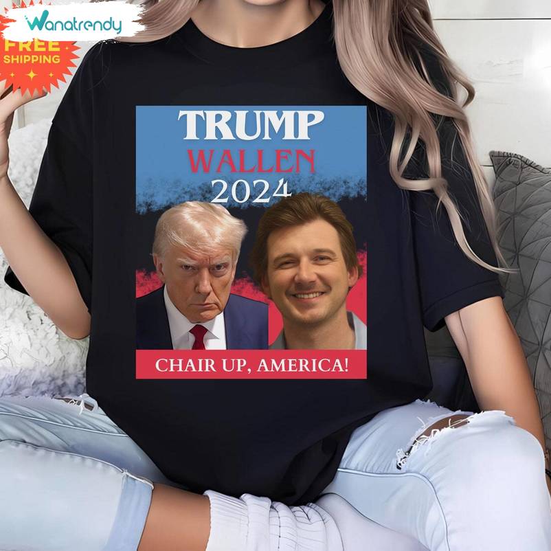 Trump Wallen Mugshot Shirt, Morgan Wallen 2024 Short Sleeve Crewneck Sweatshirt